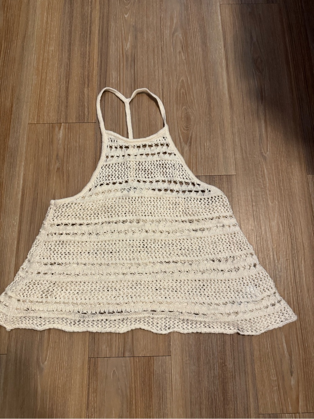American outfitters Women’s Cream Crochet Swim Cover-Up Halter